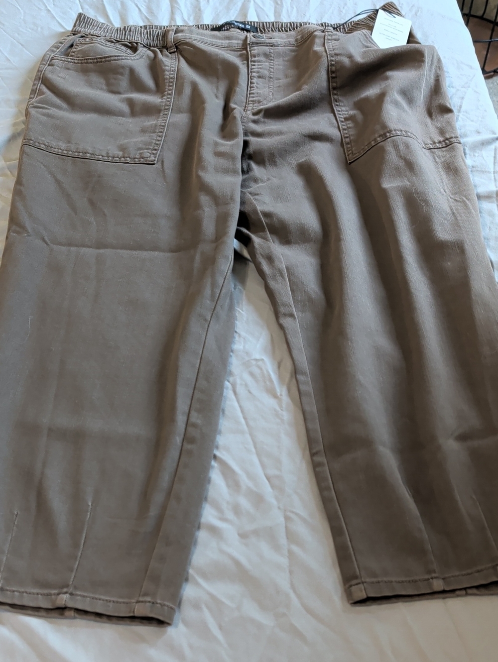 NWT Womens Size2X Stitch Star Brown PullOn High Rise Ankle Length Tapered Pants - Picture 6 of 12